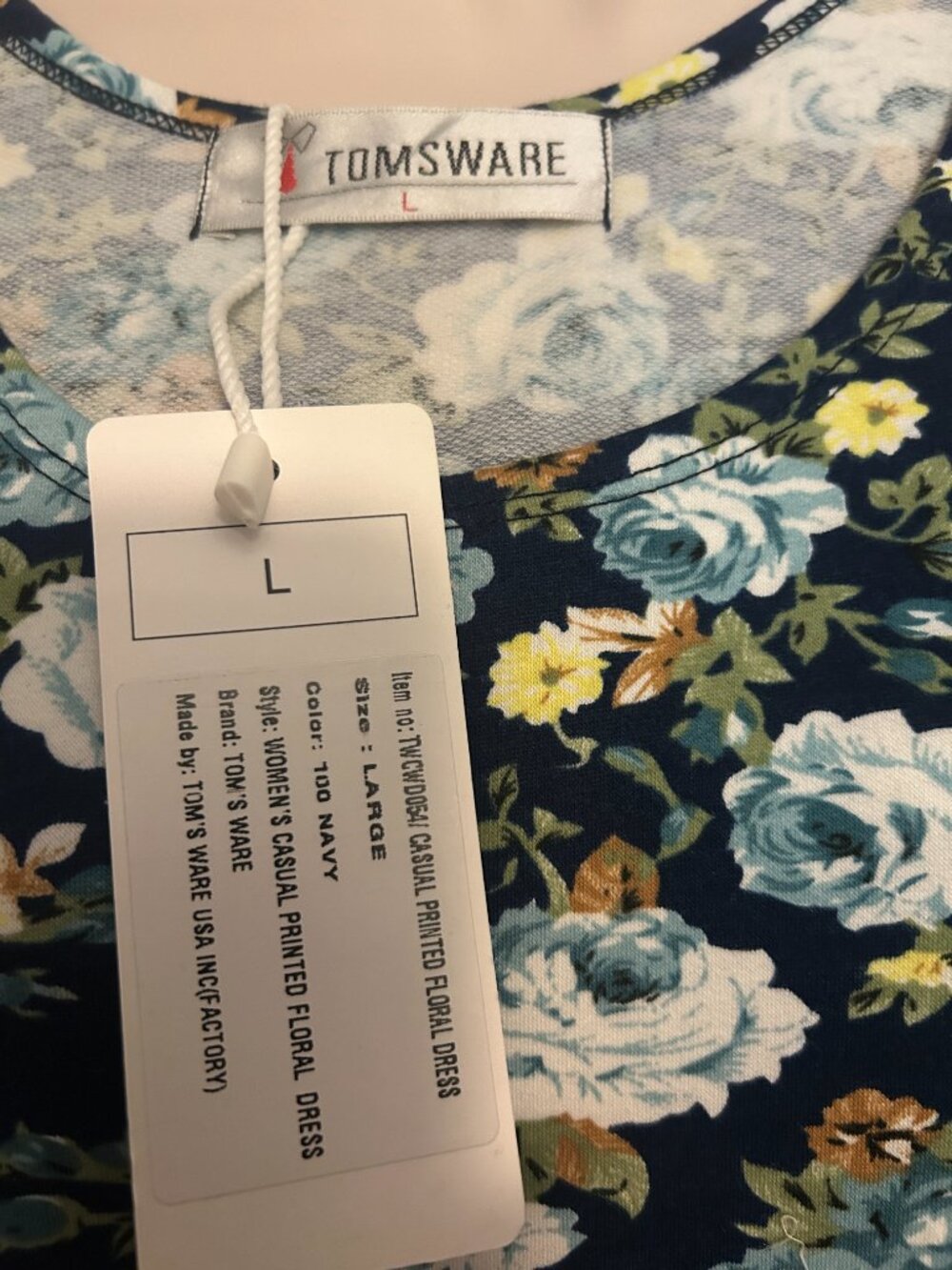 NWT- Tom's Ware Large Jersey StretchSleeveless Dress - Picture 2 of 5